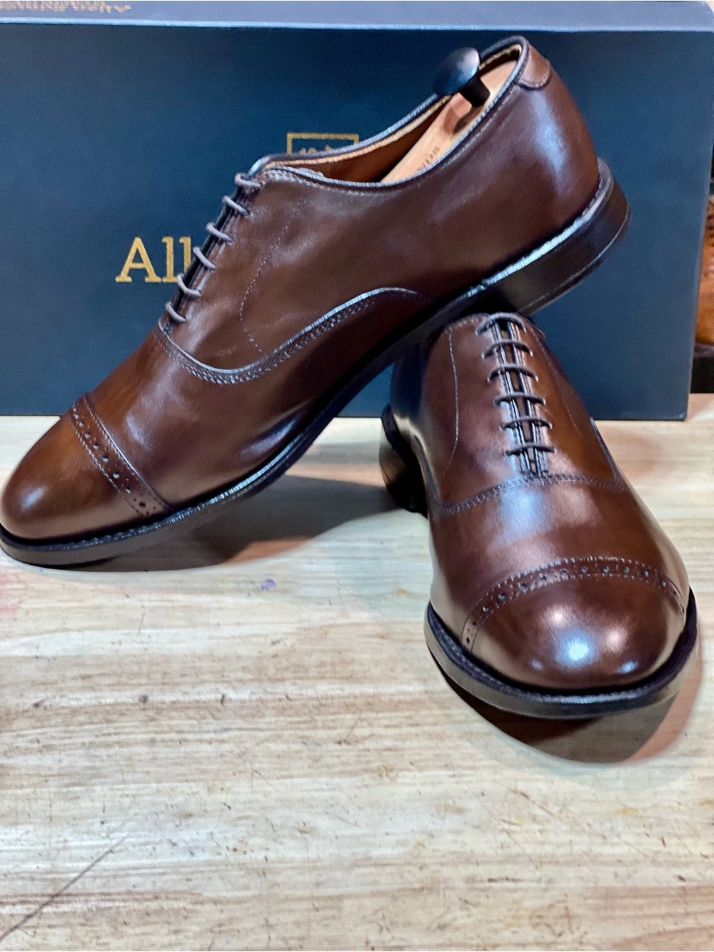 Allen Edmonds Fifth Avenue Men’s Dk Brown Leather Cap Toe Oxfords Sz 10 3E 🇺🇸